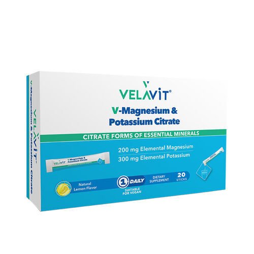 Velavit V-Magnesium Potassium Citrate Takviye Edici Gıda 20 Saşe