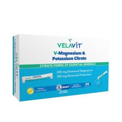 Velavit V-Magnesium Potassium Citrate Takviye Edici Gıda 20 Saşe