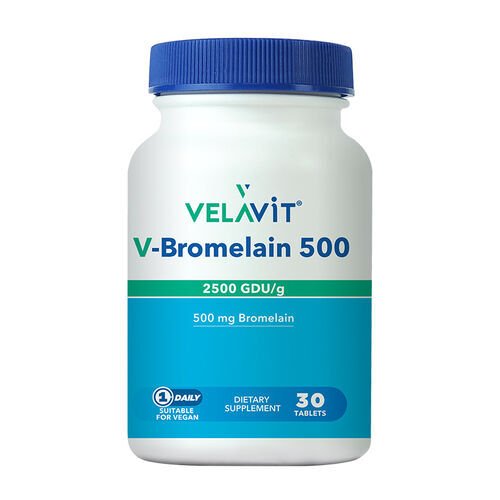 Velavit V-Bromelain 500 Takviye Edici Gıda 30 Tablet