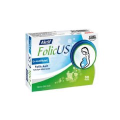 Aktif Folic Us Folik Asit Takviye Edici Gıda 90 Tablet