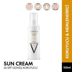 Viavior Sun Cream 50 SPF Güneş Koruyucu Yüz ve Vücut Kremi 150 ml