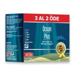Orzax Ocean Plus Limon Aromalı Takviye Edici 90 Kapsül - 3 Al 2 Öde