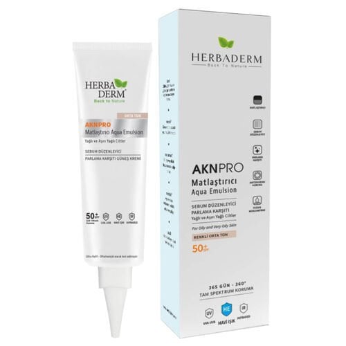Herbaderm AKN Pro Matlaştırıcı Emülsiyon Spf 50 40 ml - Orta Ton