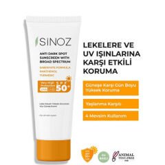 Sinoz Leke Karşıtı Güneş Koruyucu Krem SPF 50+ 50 ml