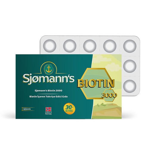 Sjomann’s Biotin 3000 İçeren Takviye Edici Gıda 30 Adet Çiğnenebilir Jel Form