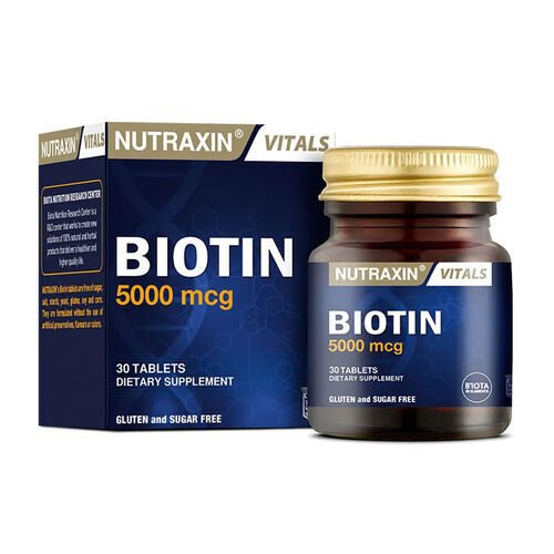 Nutraxin Biotin 5000 mcg Takviye Edici Gıda 30 Tablet