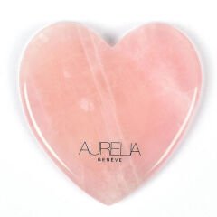 Aurelia Geneve Yassı Kalp Şekilli Gua Sha Taşı - Pembe Kuvars