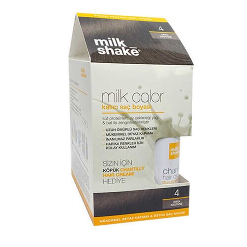 Milk Shake Milk Color Kalıcı Saç Boyası 4 - Orta Kestane  - KÖPÜK HEDİYE