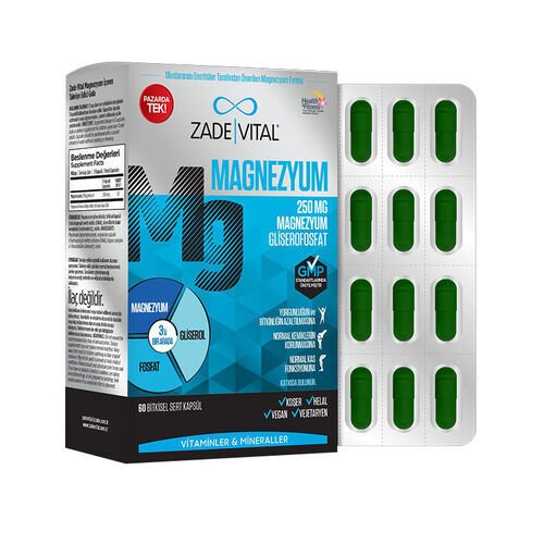 Zade Vital Magnezyum 250mg 60 Kapsül