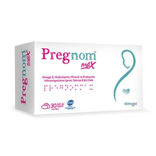 Orthogen Pregnom Max Takviye Edici Gıda 30 Yumuşak Kapsül