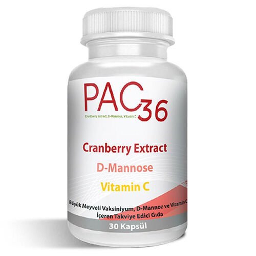 Pac 36 Cranberry Extract D-mannoz ve Vitamin C 30 Kapsül