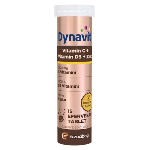 Dynavit Vitamin C + Vitamin D3 + Çinko 15 Efervesan Tablet