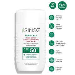 Sinoz Pure Cica SPF50+ Ton Eşitleyici Sıvı Yüz Güneş Kremi 50 ml