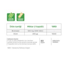 Dynavit Bromelain ve Krom Pikolinat İçeren Takviye Edici Gıda 60 Kapsül