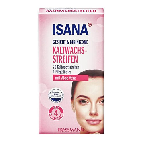 Isana 20 Adet Yüz ve Bikini bölgesi İçin Soğuk Ağda Bantları + 4 Adet Temizleme Mendili