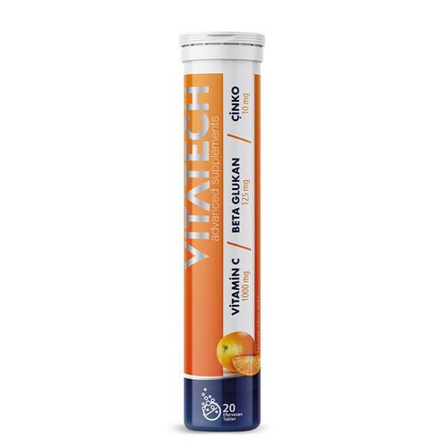 Vitatech Vitamin C Beta Glukan Çinko 20 Efervesan Tablet