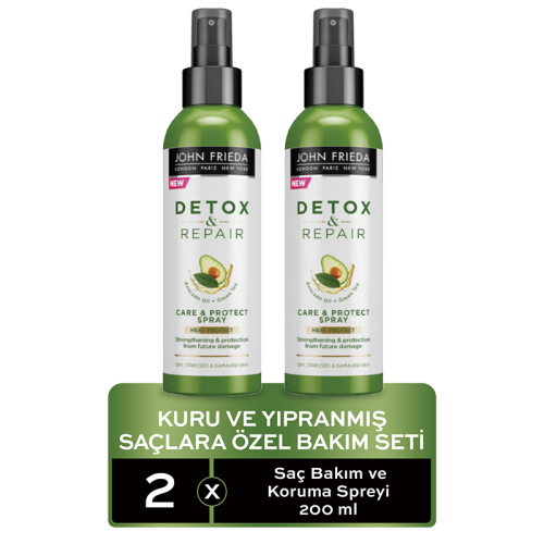 John Frieda Detox and Repair Saç Bakım ve Koruma Sprey Seti