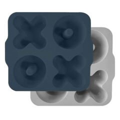 OiOi XOXO Silikon Bölmeli Muffin Kalıbı 2 li Deep Blue - Powder Grey