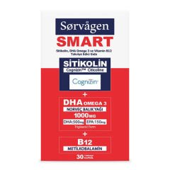Sorvagen Smart Sitikolin DHA Omega 3 ve B12 30 Kapsül