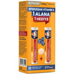 Nutraxin Efervesan - Vitamin C-D-ZINC 15 Efervesan Tablet - 1 ALANA 1 BEDAVA