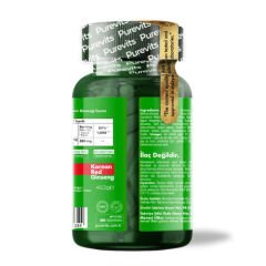 Purevits Korea Red Ginseng 500 mg Takviye Edici Gıda 60 Vegan Kapsül