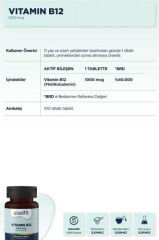 Selfit Vitamin B12 1000 Mcg 100 Dilaltı Tablet