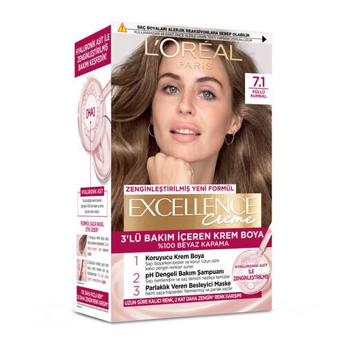 Loreal Paris Excellence Creme Saç Boyası 7.1 Küllü Kumral