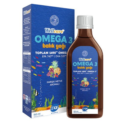 Wellcare Omega 3 Doğal Karışık Meyve Aromalı Balık Yağı 150 ml