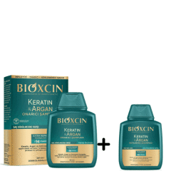 Bioxcin Keratin ve Argan Onarıcı Şampuan 300 ml - Keratin ve Argan Şampuan 100 ml HEDİYE