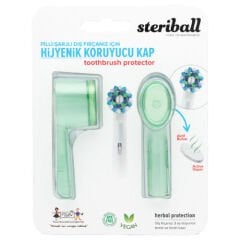 Steriball Pilli veya Şarjlı Diş Fırçaları İçin Hijyenik Diş Fırçası Kabı - Yeşil