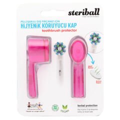 Steriball Pilli veya Şarjlı Diş Fırçaları İçin Hijyenik Diş Fırçası Kabı - Pembe