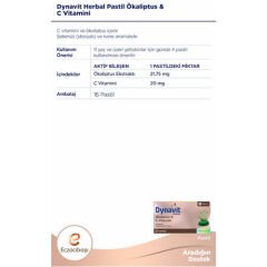 Eczacıbaşı Dynavit Herbal Mentol Aroması ve Ökaliptus İçeren 16 Adet Pastil