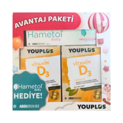 Youplus Vitamin D3 400 IU Oral Sprey 20 ml x2 + Hametol Baby Pişik Kremi 30 g Kofre
