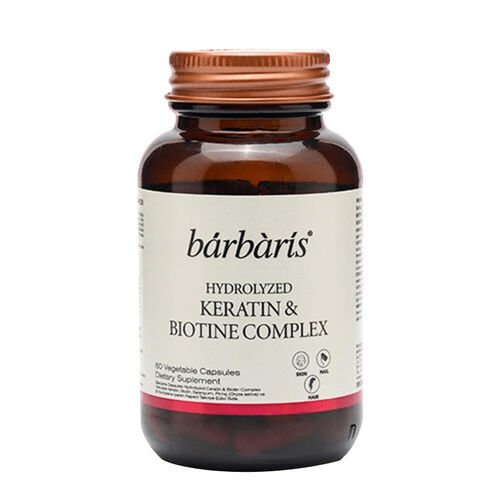 Barbaris Hydrolyzed Keratin Biotine Complex Takviye Edici Gıda 60 Kapsül
